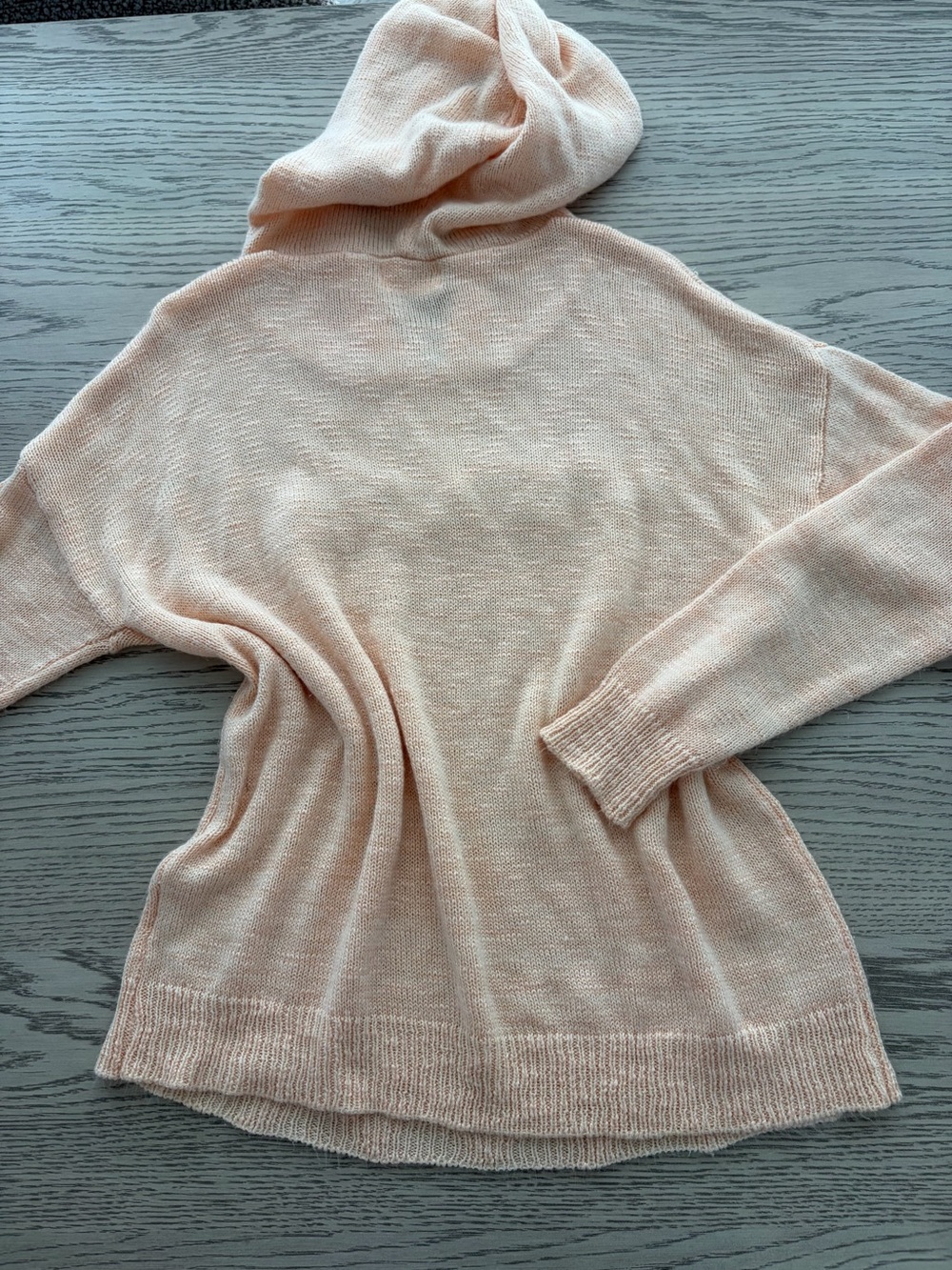 Salty Knit Hoodie Sweater - Peach - Picture 5 of 5